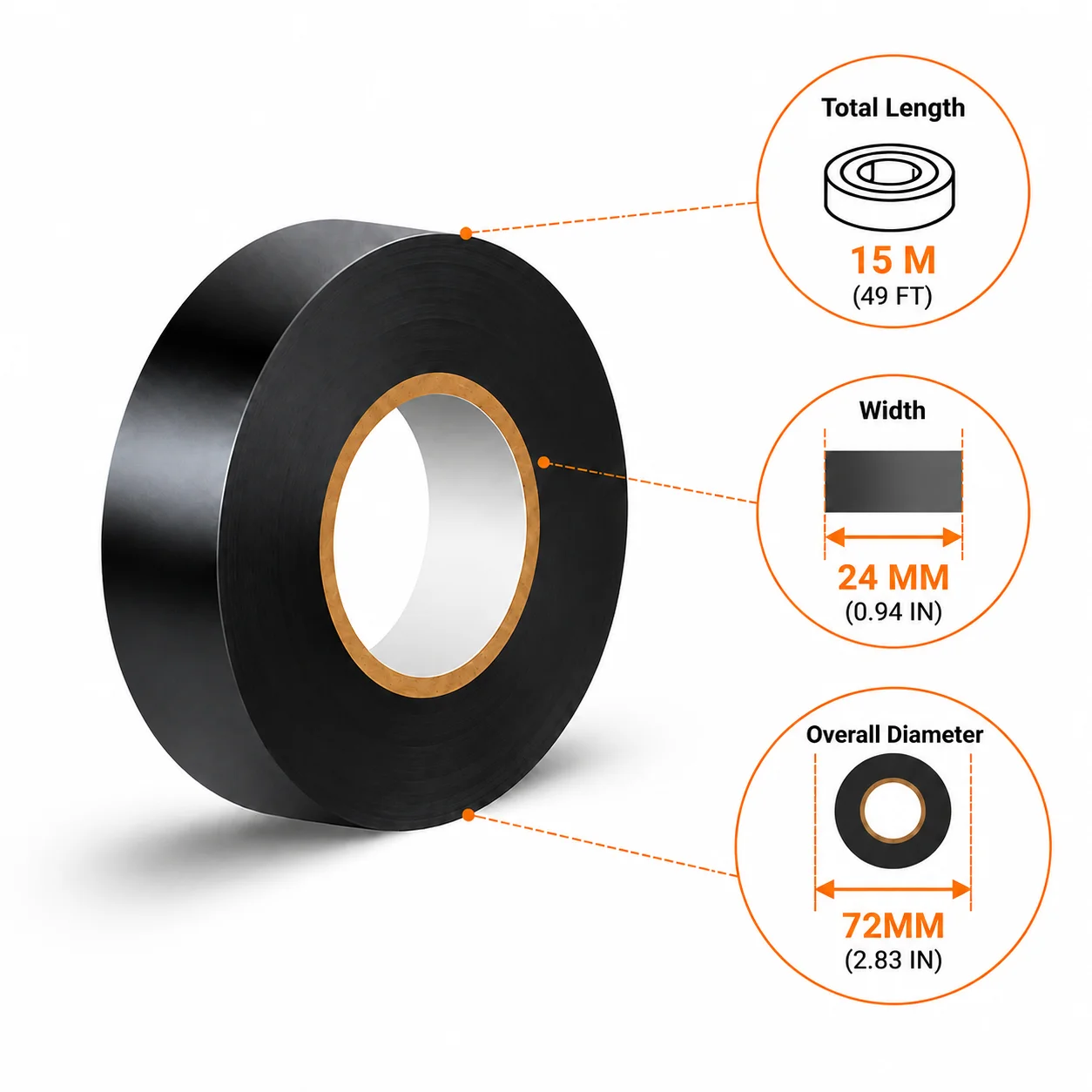 Electrical Tape Multi Colored 0.94in x 49ft Waterproof Strong Adhesive Indoor Outdoor 6 Colors Durable Easy Wrap