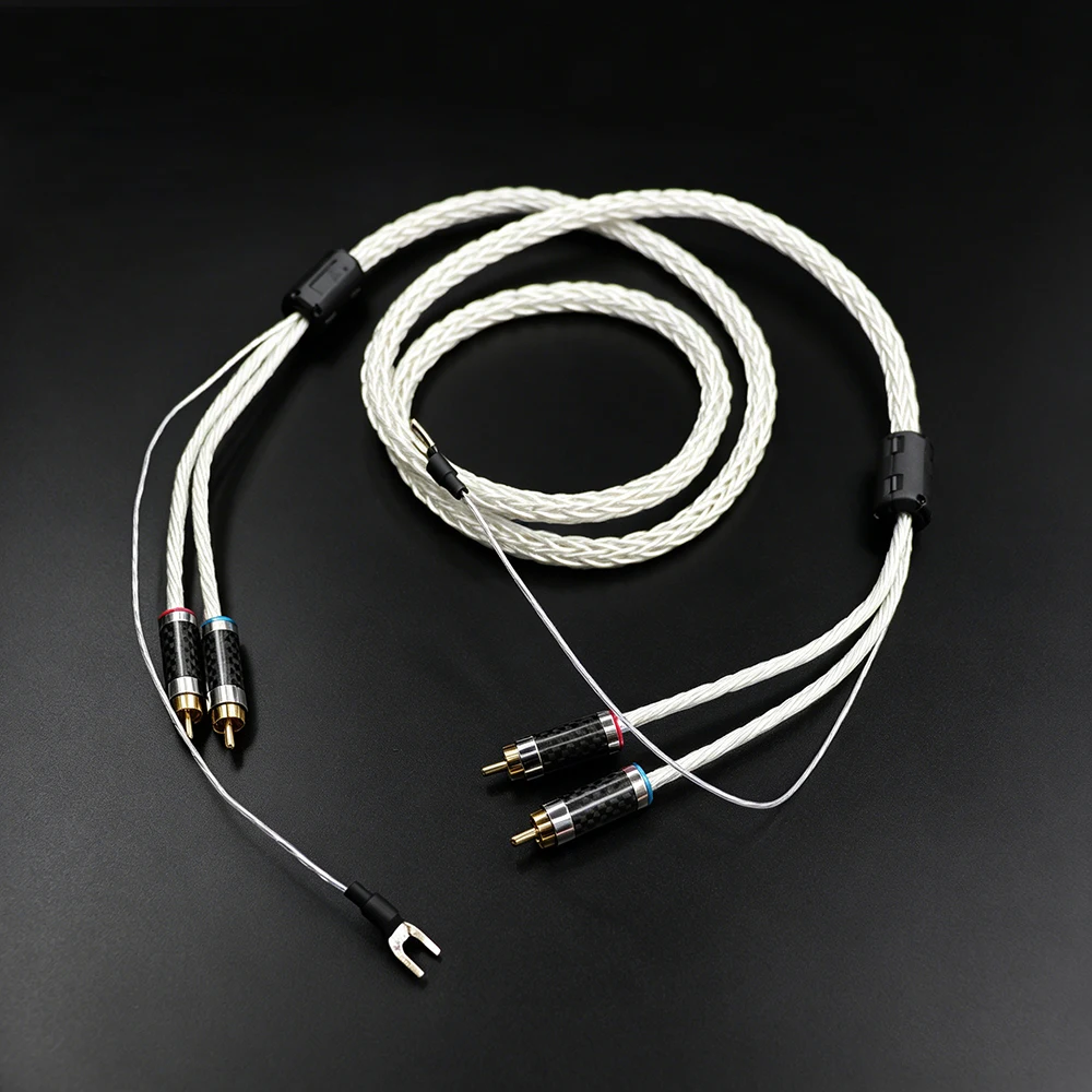 

LP singing arm signal line, turntable fever, black glue singing playback, silver plated singing arm line, including ground wire