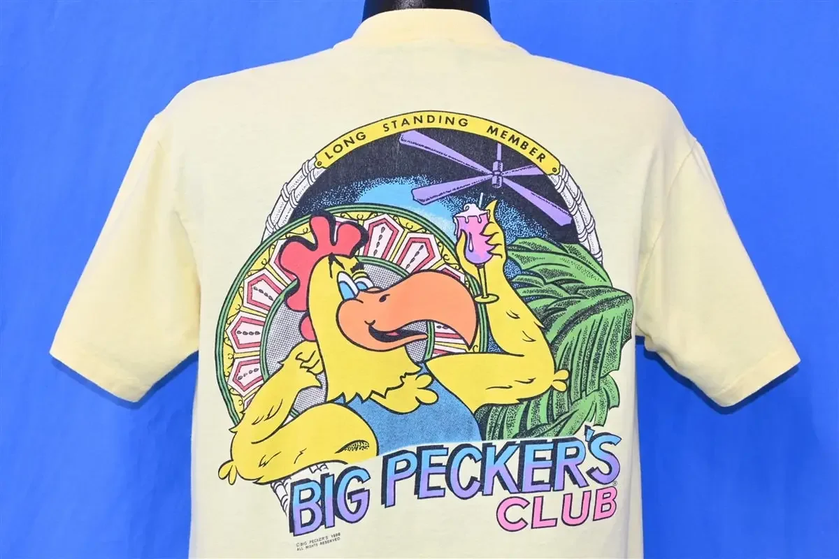 80s Big Peckers Club Ocean City Maryland Member Only Rooster T-shirt