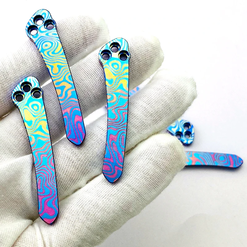 

1piece Anodized baked blue Titanium Alloy Pocket Back Clip with 3 Screw Titanium Integrated Clip for para2 C81 Knife Accessories