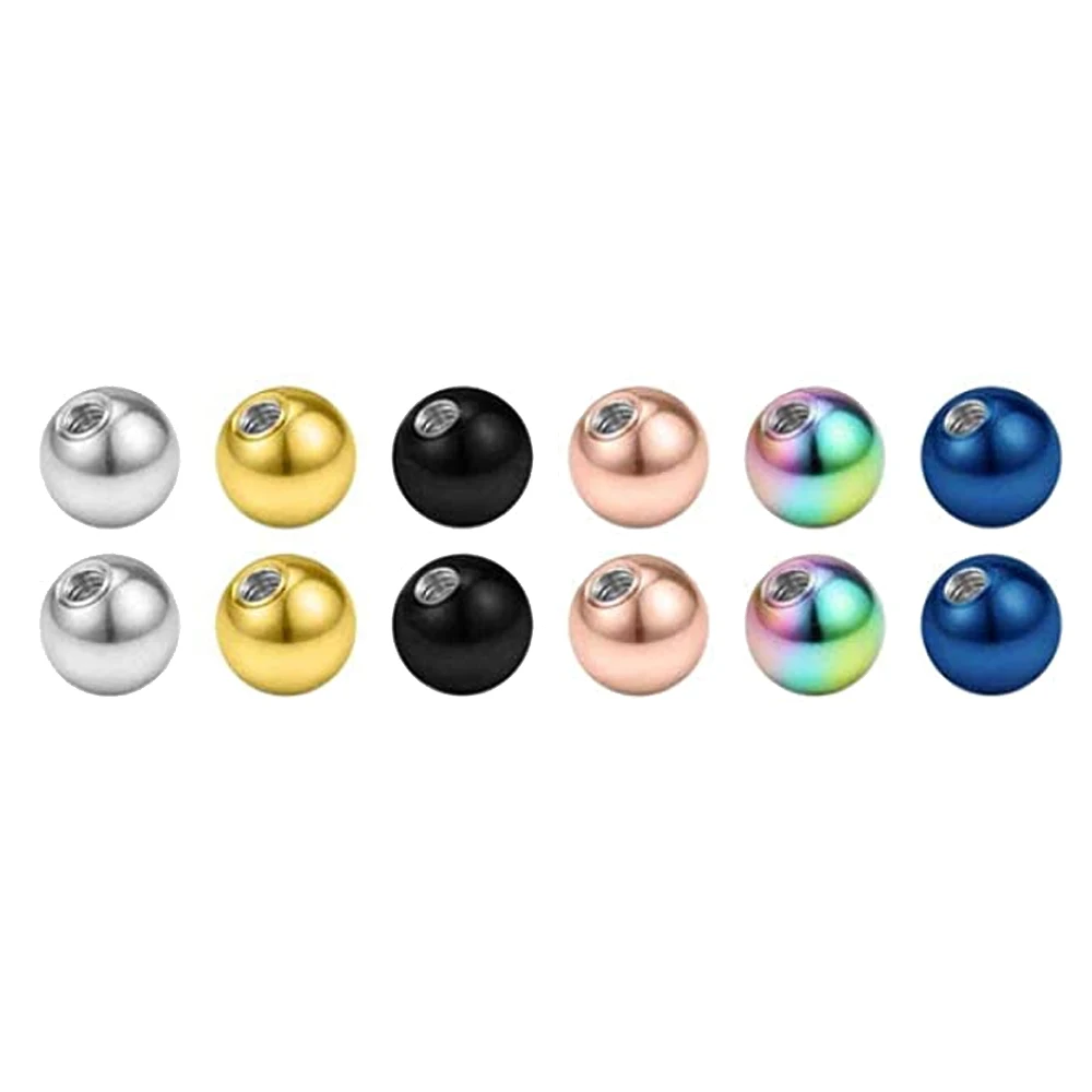 16G Replacement Balls for Piercing Barbell Parts 3mm Stainless Steel & Clear Flexible Balls for Women Men