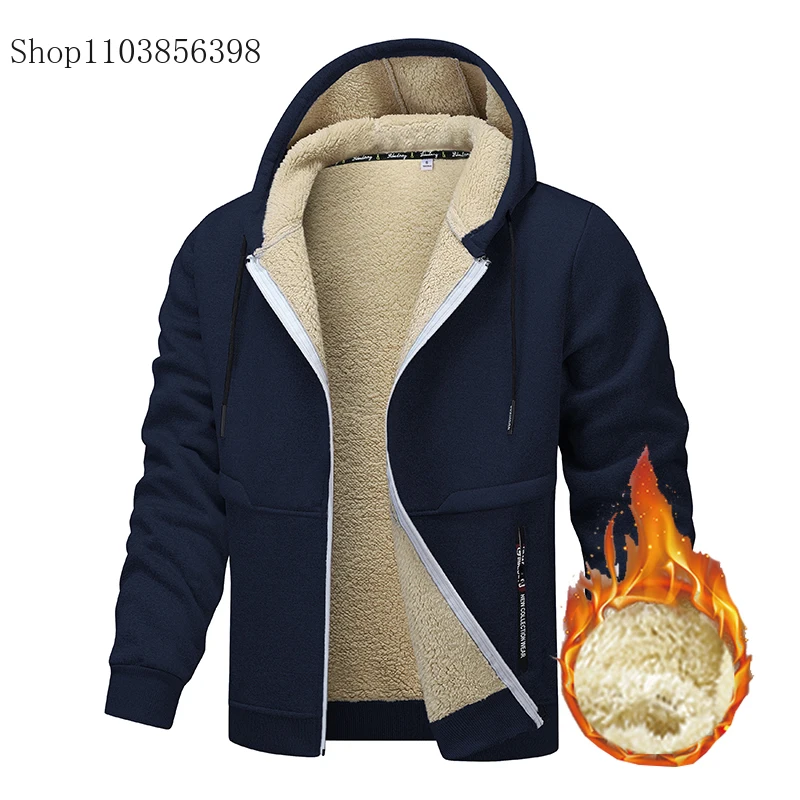 Men\'s Winter Jacket Autumn Fleece Hooded Hoodies Jacket Men\'s Windproof Thick Warm Male Outwear Brand Clothing Cardigans