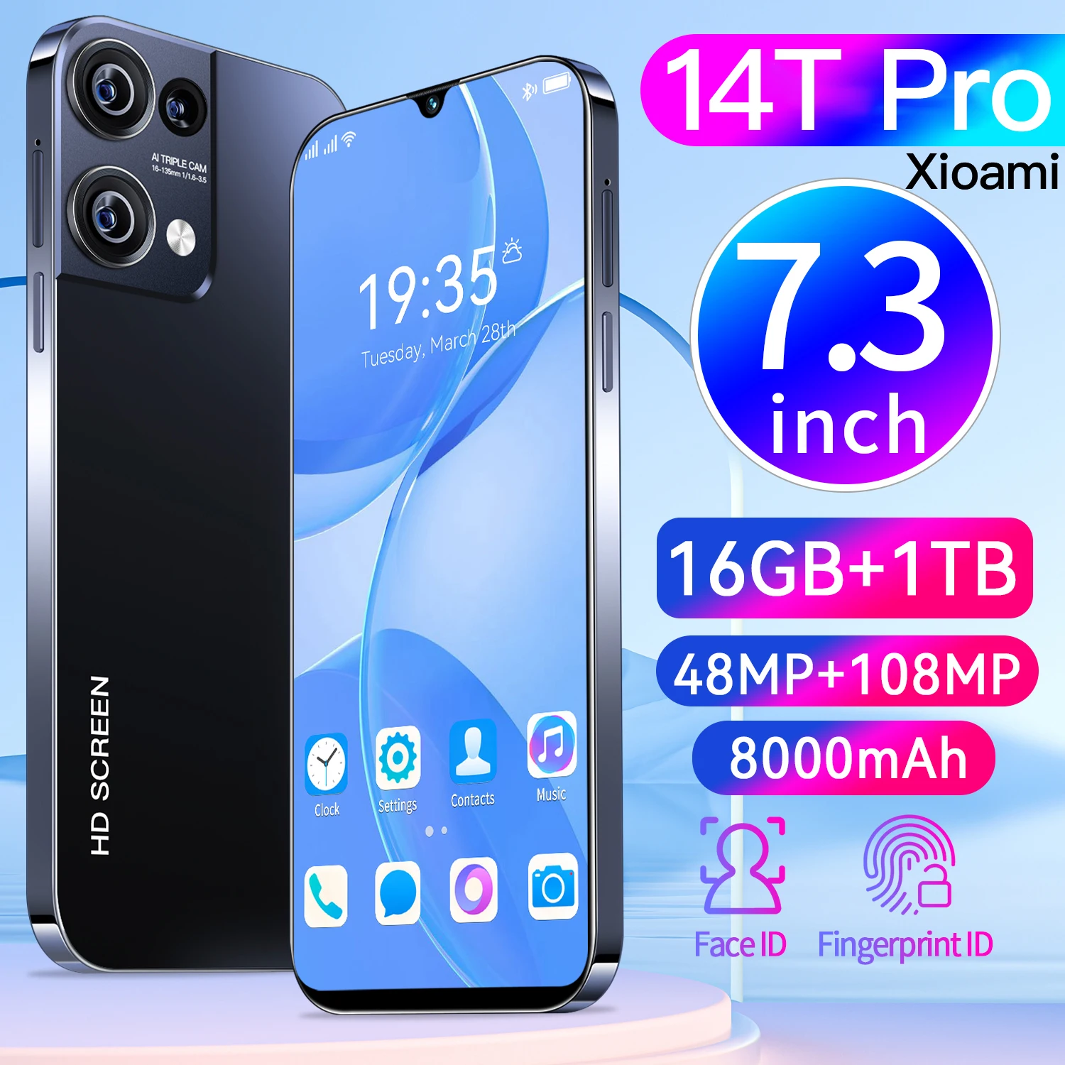 

14T Pro NEW Global version 7.3 inch original intelligent dual card Android 14 system 7800mAh battery