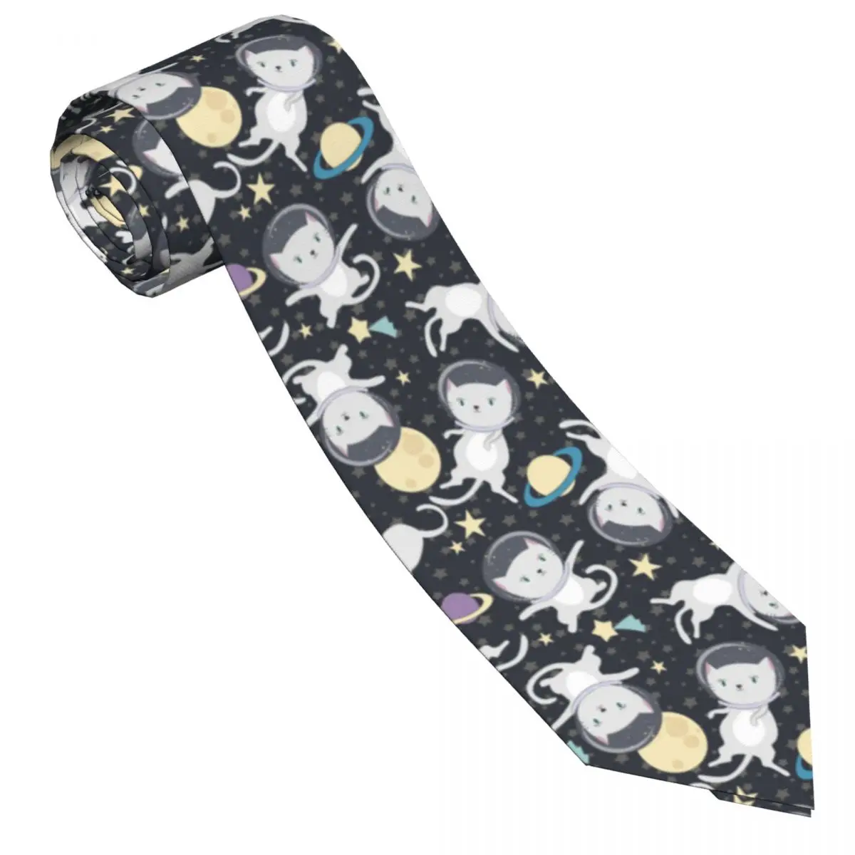 Fun Cat Astronaut In Space Tie For Men Women Necktie Tie Clothing Accessories