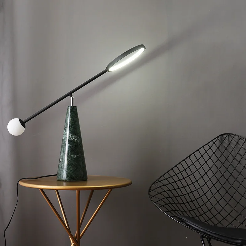 

Postmodern Marble Base Table Lamp Designer Personality Art Ornament Living Room Bedroom Headboard Study Reading LED Floor Lights