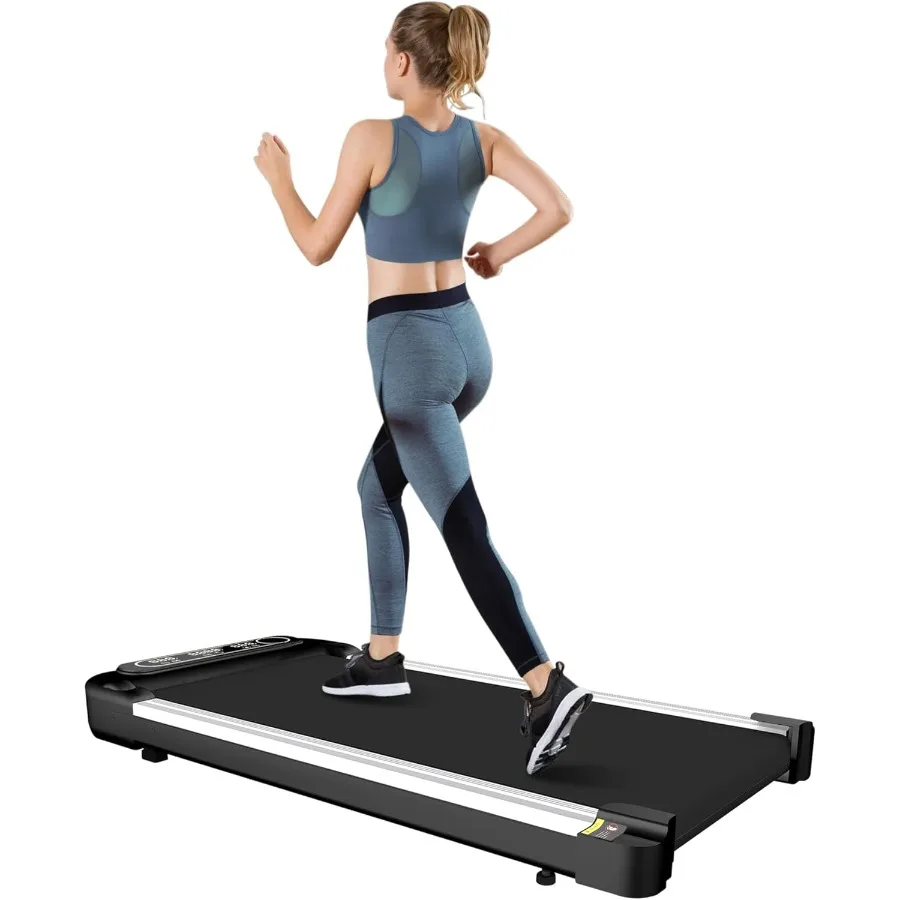 Cinta de correr debajo del escritorio para el hogar, espacio pequeño: cinta de correr eléctrica portátil de 2,5 HP con cinta de correr compacta con control remoto