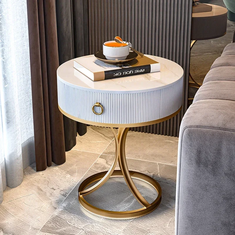 Salon Side Table Tray Legs Metal Office Patio Entrance Hall Small Tea Coffee Table Decoration Service Round Balcony Furniture