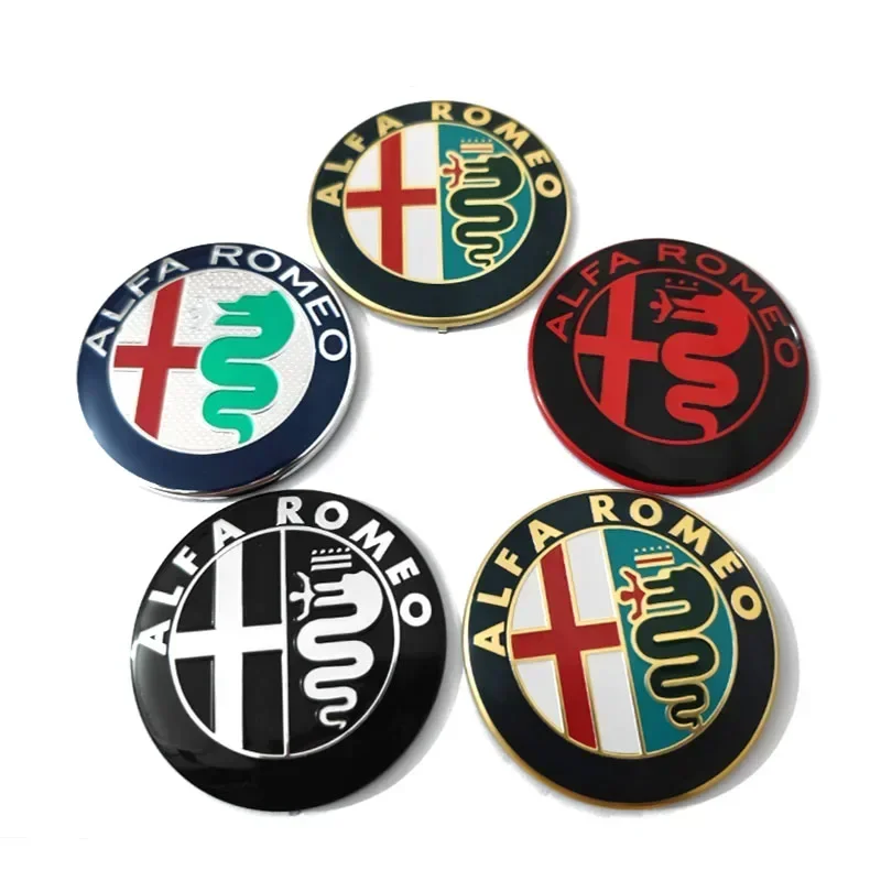 74MM Car Front Rear Emblem Trunk Badge Sticker Replace Accessories for Alfa Romeo Logo Giulia 159 147 156 Stelvio Giulietta Mito
