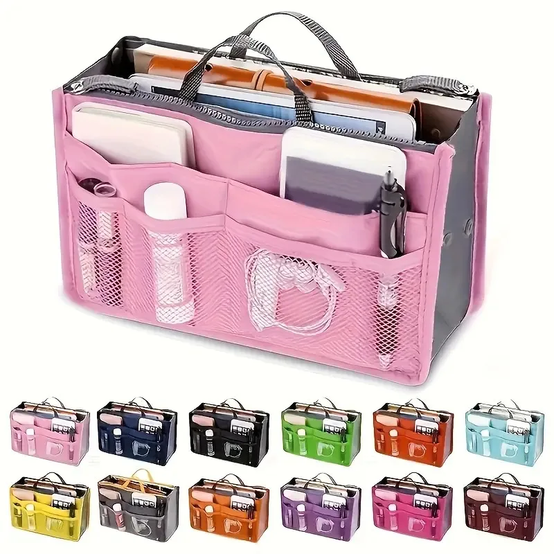 Multifunctional Bi-fold Storage Bag Large Capacity Makeup Bag with Mesh Grid Travel Storage Bag Mommy Bag Multi Pocket Cosmetic