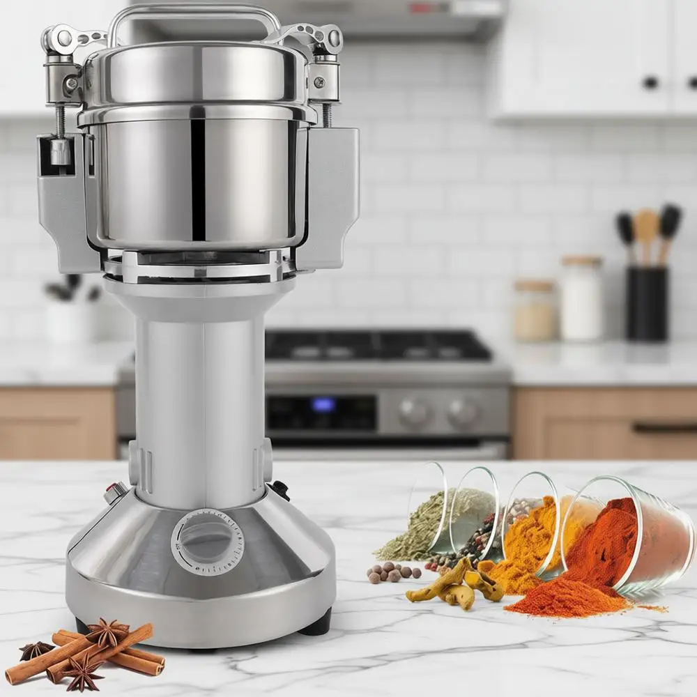 

Промышленная мельница для зерна 10,6 унции/300 г, из нержавеющей стали, для измельчения в порошок, 25 000 об/мин, для специй/кофе/муки/перца/трав