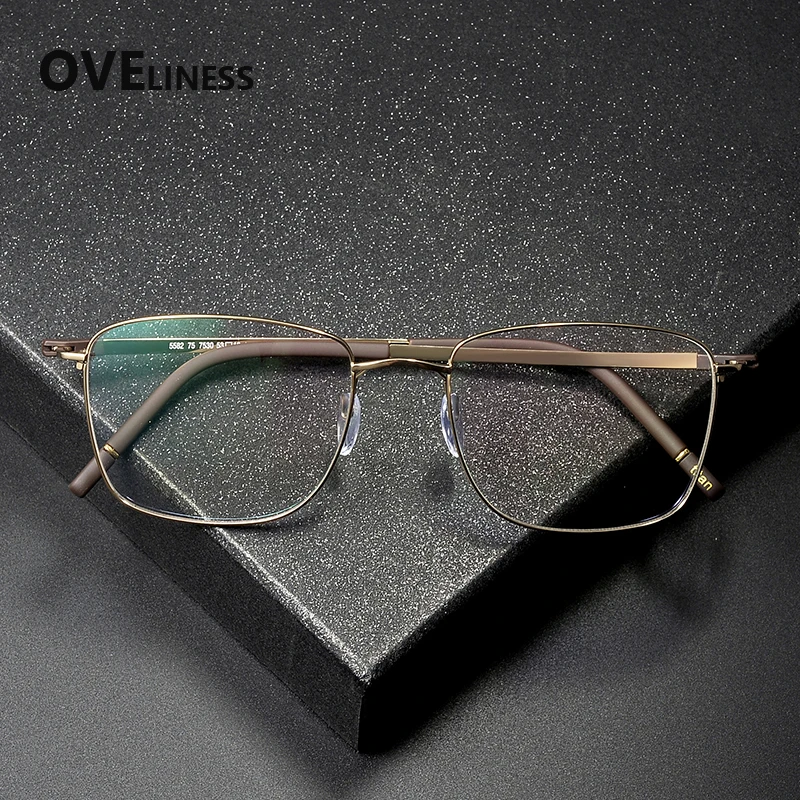 

Pure Titanium Glasses Frame Men New Brand Design Square Eyeglasses frames Male High Quality Ultralight Japanese Eyewear