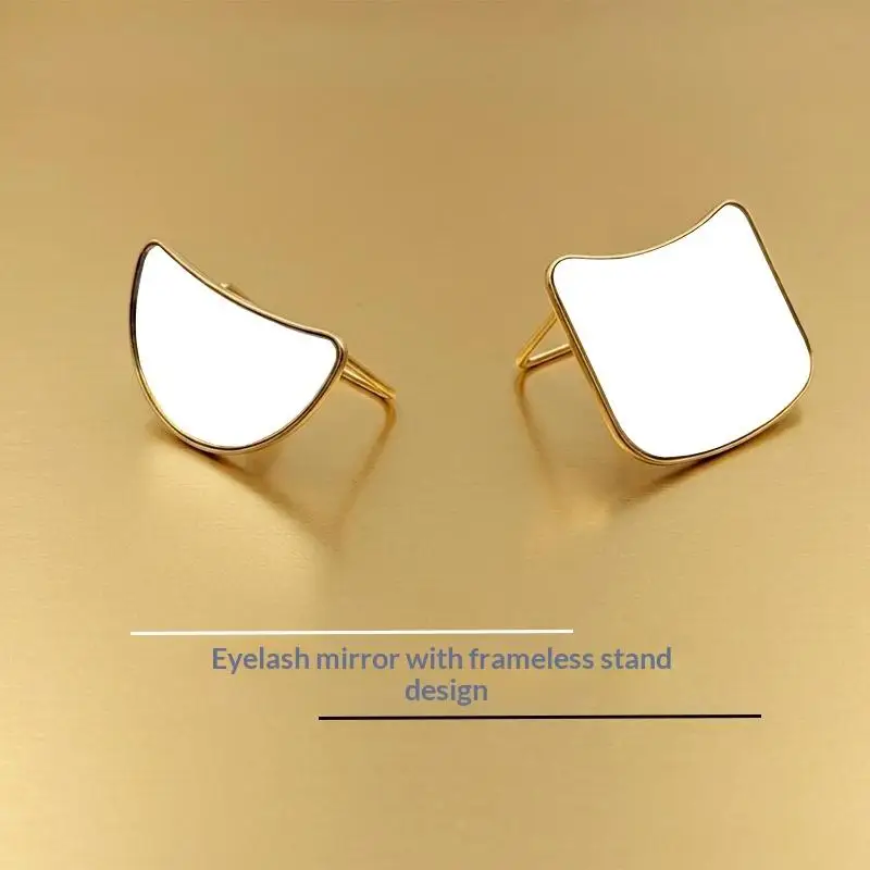 1pcs Moon Eyelash Extension Inspection Mirror Holder Stainless Steel Handleless Mirror Grafting False Lash Supplier Makeup Tools - view 3
