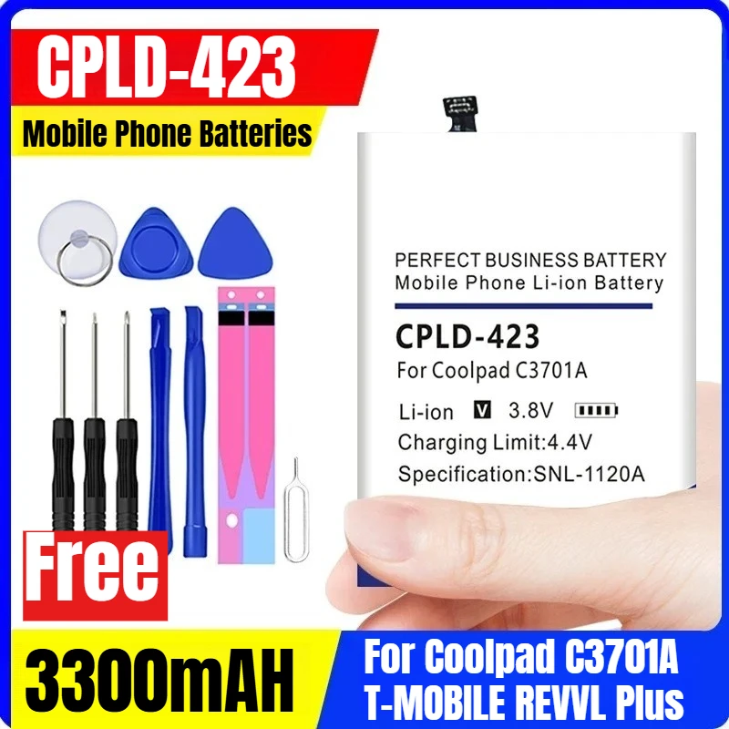 

CPLD-423 3300mAH Mobile Phone Batteries for Coolpad C3701A T-MOBILE REVVL PIus