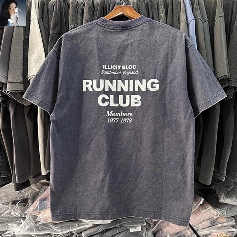 Wsahed Running Club T Shirt 2024 Summer Men Women Best Quality Casual Oversize Short Sleeve Tops Tee Kanye