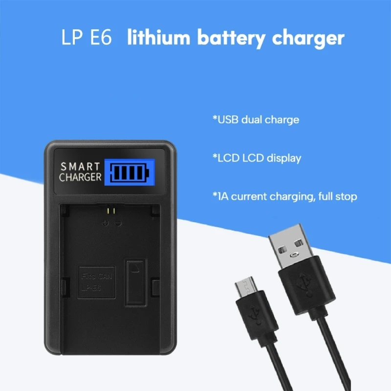 LP-E6 LPE6 LCD USB Battery for Canon 5D Mark II, 5D Mark III D46B