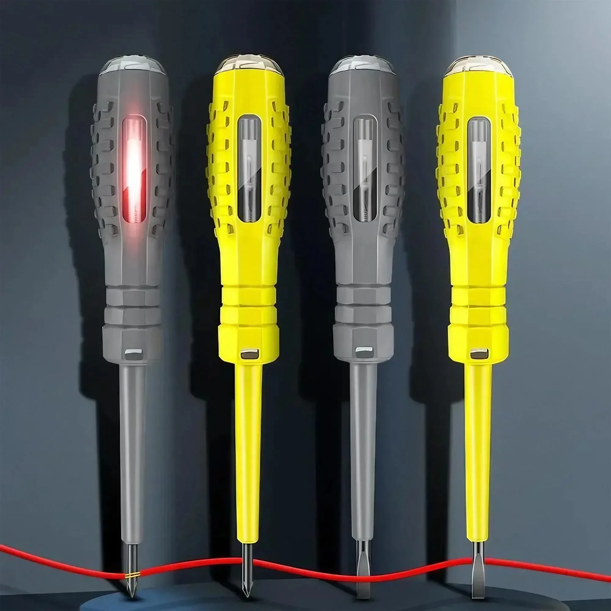 STONEGO  Electric Voltage Tester Pen Slotted Phillips Screwdriver Magnetic Pen Tip Insulated Electrician Test Pen