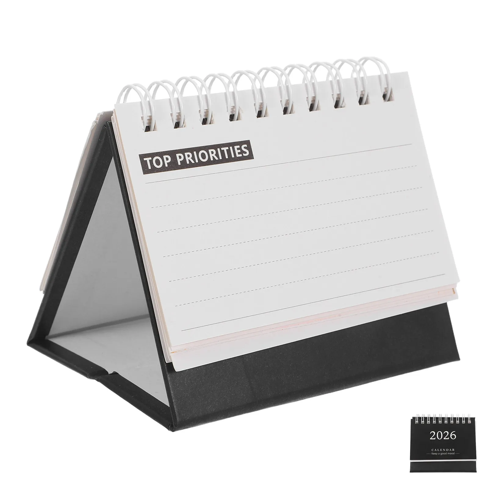 

Настольный календарь-планер 2026: компактный, складной, с гладкой поверхностью для письма, современный минималистичный дизайн для ежедневного использования