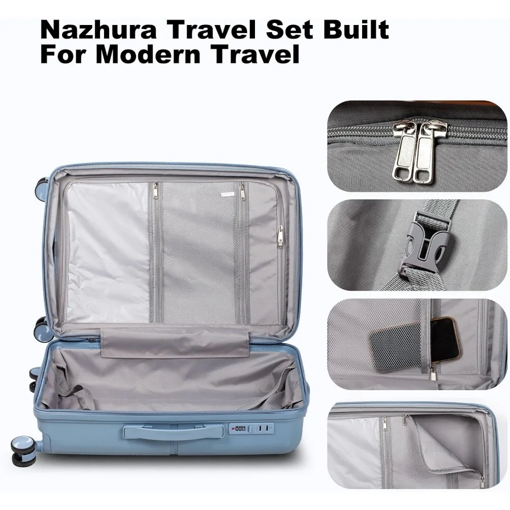 Conjunto de bagagem, conjunto de mala rígida de 3 peças, bagagem de 20 polegadas, 24 polegadas, 28 polegadas, conjunto de bagagem de viagem, mala grande com rodas