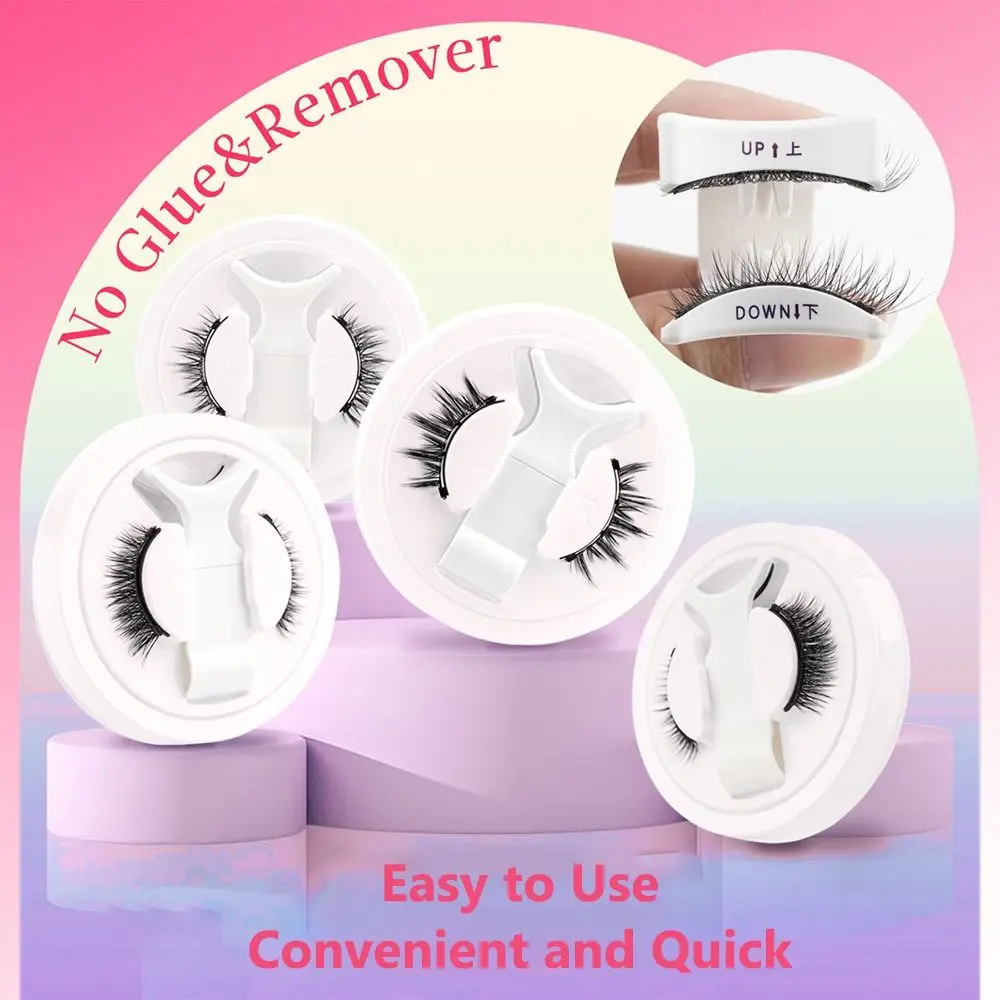Reusable Magnetic Eyelashes Natural Curler False Eyelashes Set Glue Free with Magnetic Tweezers 3D Mink Lashes