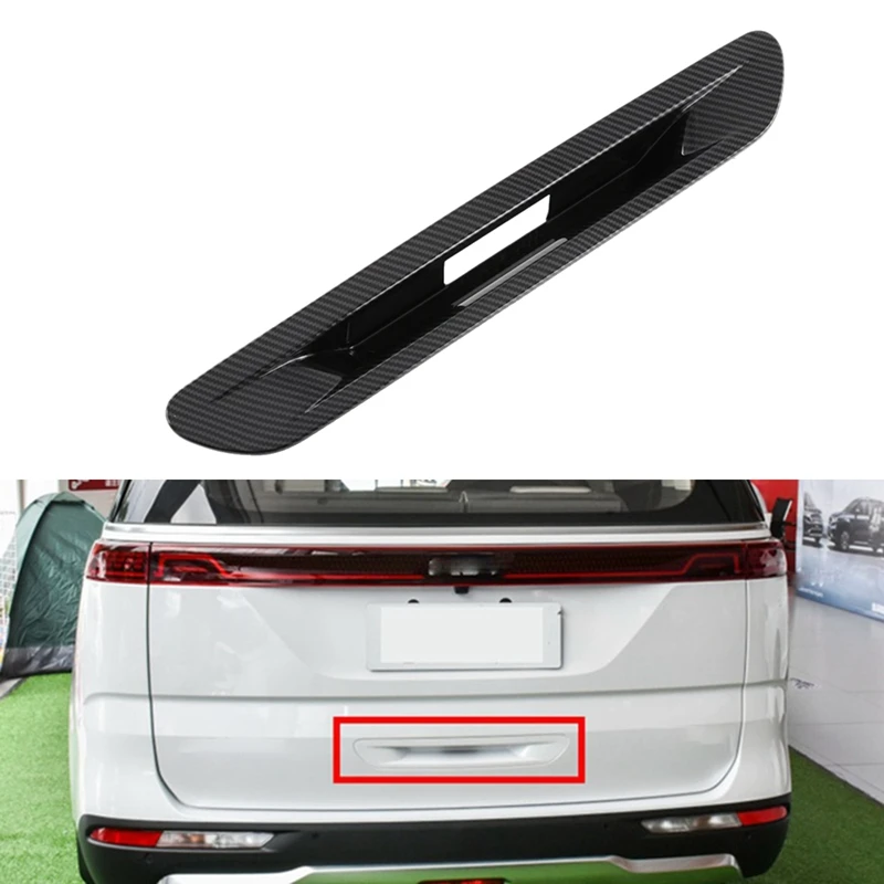 Carbon Fiber Car Rear Trunk Tailgate Door Handle Bowl Catch Cover Trim for Kia Carnival KA4 2020 2021 2022