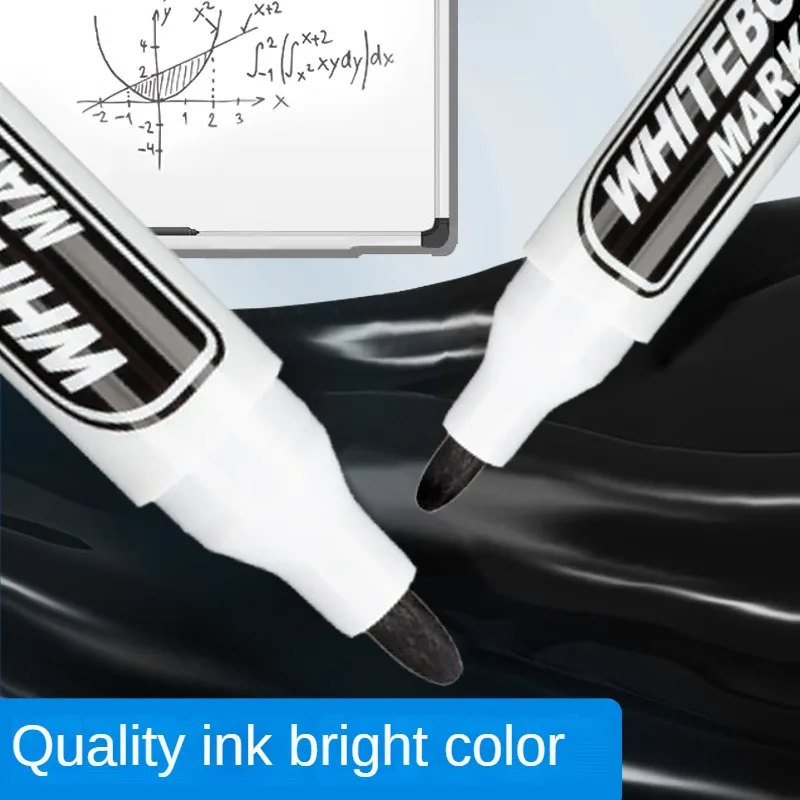 M&G 10pcs Erasable Whiteboard Markers Large Capacity Teaching Conference Markers Abrasion Resistant Tip Black for Office