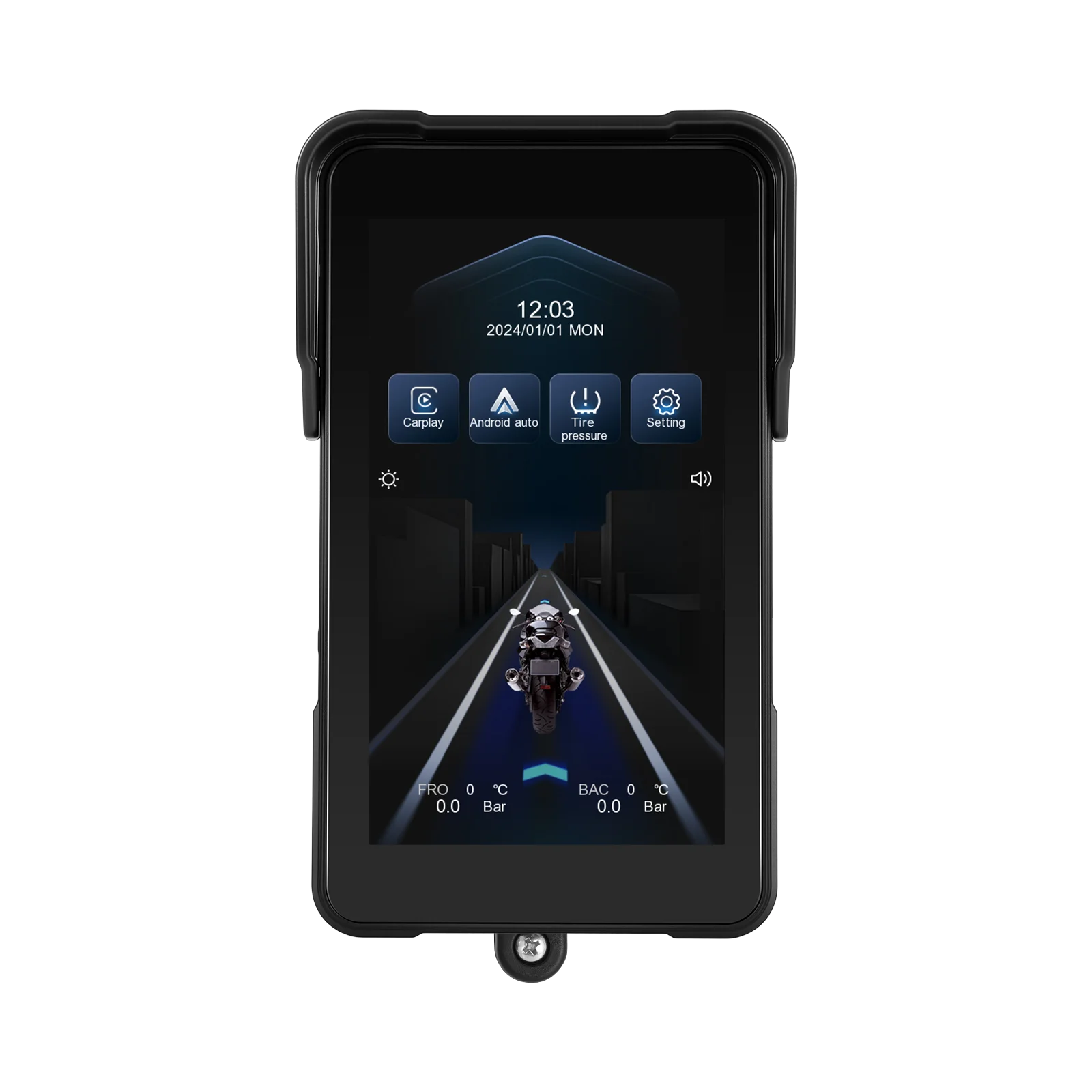 Podofo 5-Zoll-Vertikalbildschirm, intelligentes Motorrad-Display, kabelloses Carplay, Android-Auto-Navigation, IP68, wasserdicht, BT, Helligkeitseinstellung, Motorrad-Monitor, 12 V, mehrere Sprachen, tragbarer Monitor, Smart Player – Detail 23