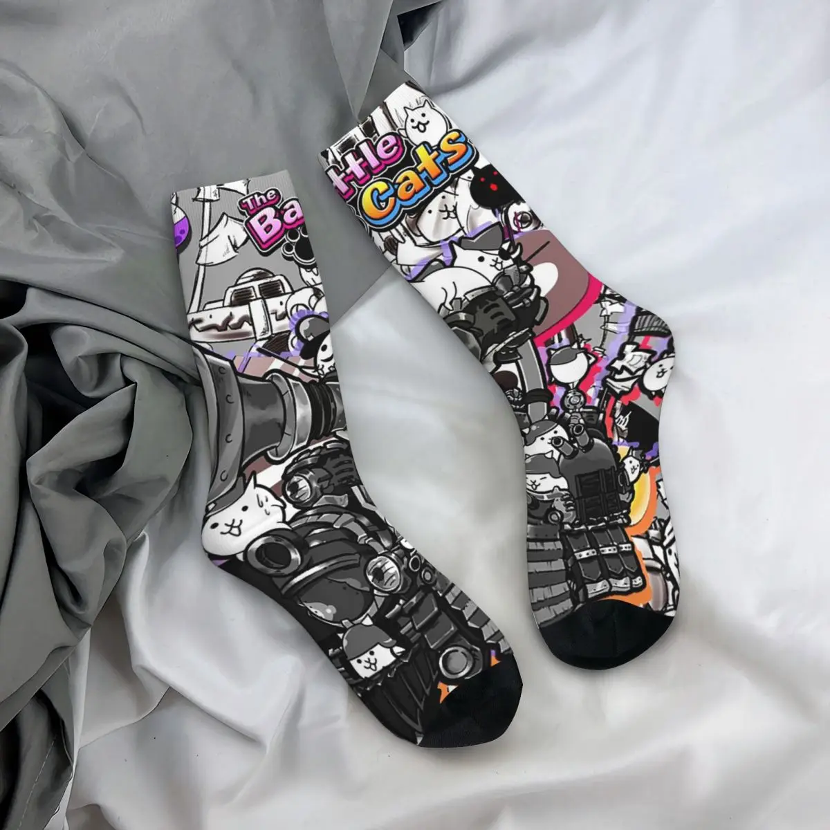 

Всесезонные чулки для экипажа, носки с двигателем Battle Cats, модные длинные носки, аксессуары для мужчин и женщин, подарки