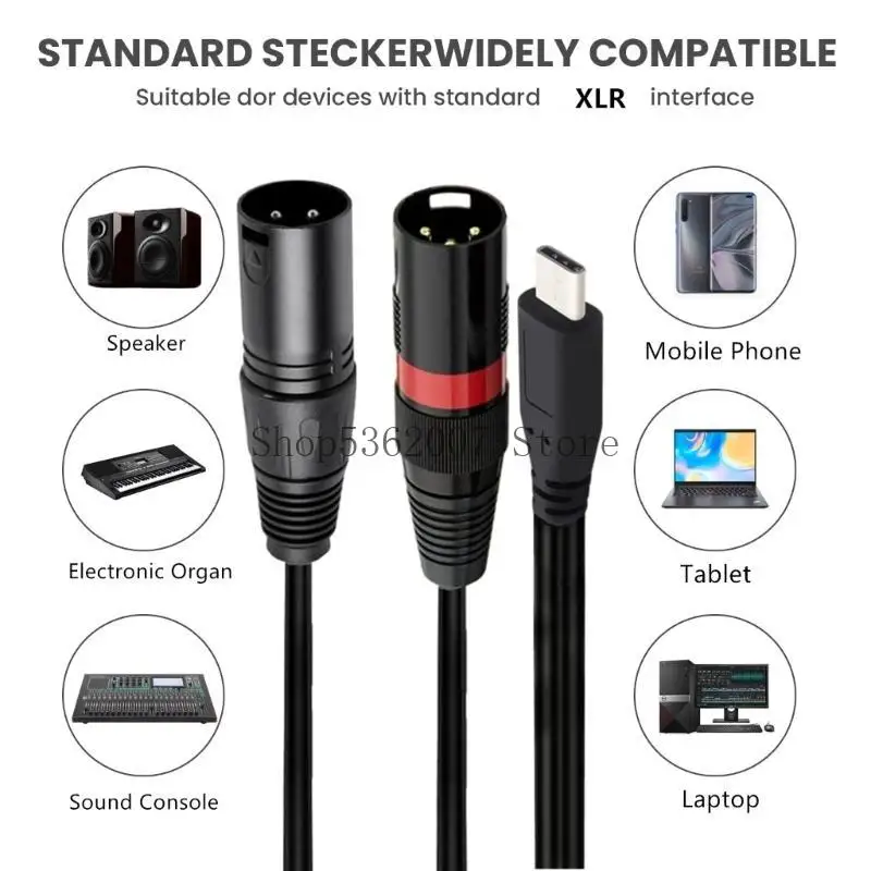 Hifi Type C до 2xlr Убедиковый слуховой кабель с высоким декодированием чипа для усилителей телефона цифровой слуховой кабель