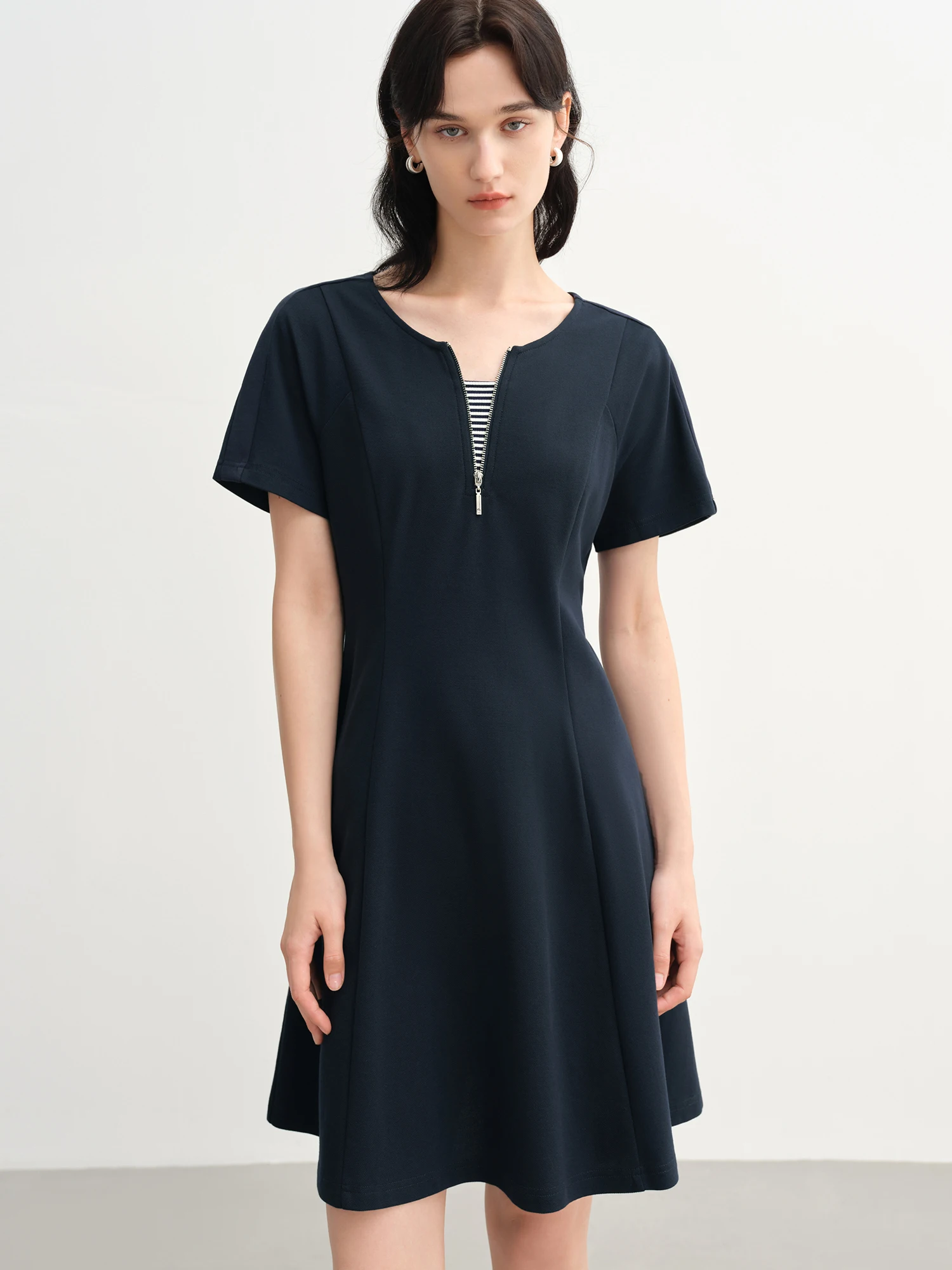 

DUSHU 2025 Summer Women's Layered Slimming Dress - Contoured Waist & Versatile Breathable Chic Casual Dresses 25DS82693