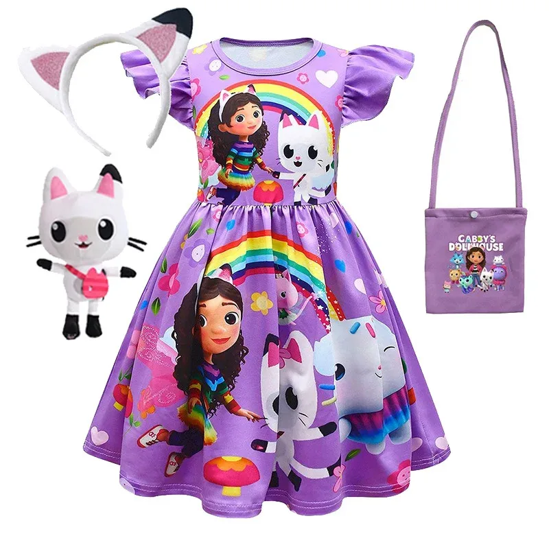 Детская одежда, кукольный домик Габби, летнее платье принцессы для девочек, детский подарок на день рождения, костюм на Хэллоуин для маленькой девочки