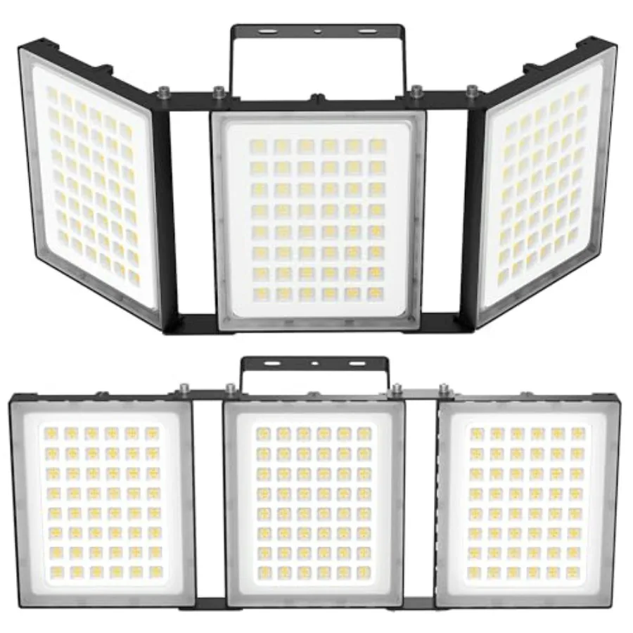 

Светодиодный уличный прожектор 480 Вт, 48000 лм, сверхъяркий, 6000K, дневной белый свет, IP66, водонепроницаемый, 3 регулируемые головки, для двора и патио