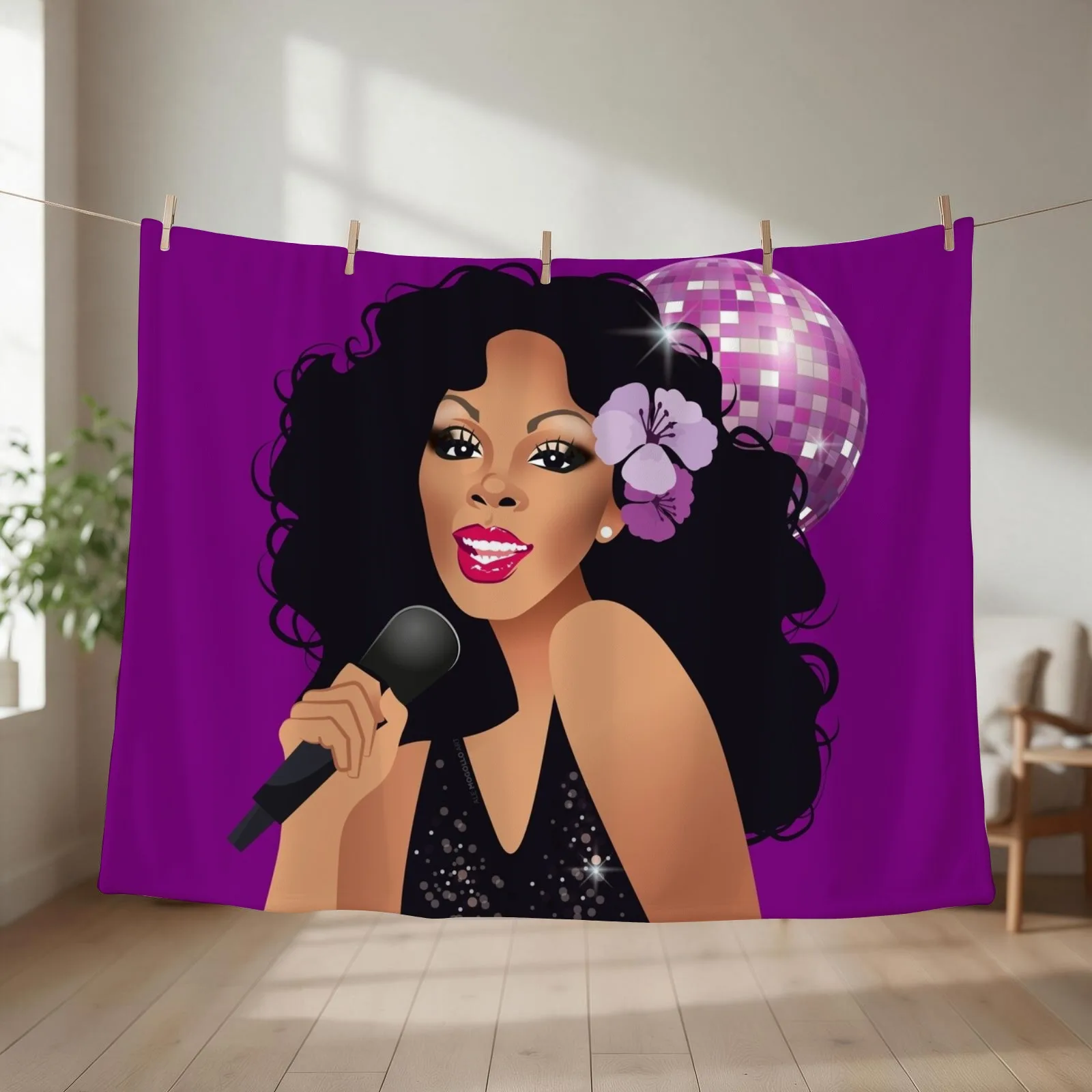 Disco Queen Throw Blanket couch cozy soft plush fuzzy picnic outdoor blanket