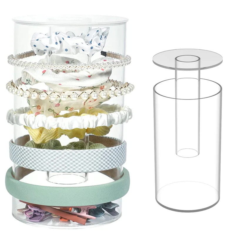 Clear Acrylic Headband and Scrunchie Holder Organizer For Hair Accessories Hair Clips Hair Ties Bows Pins Jewelry Display