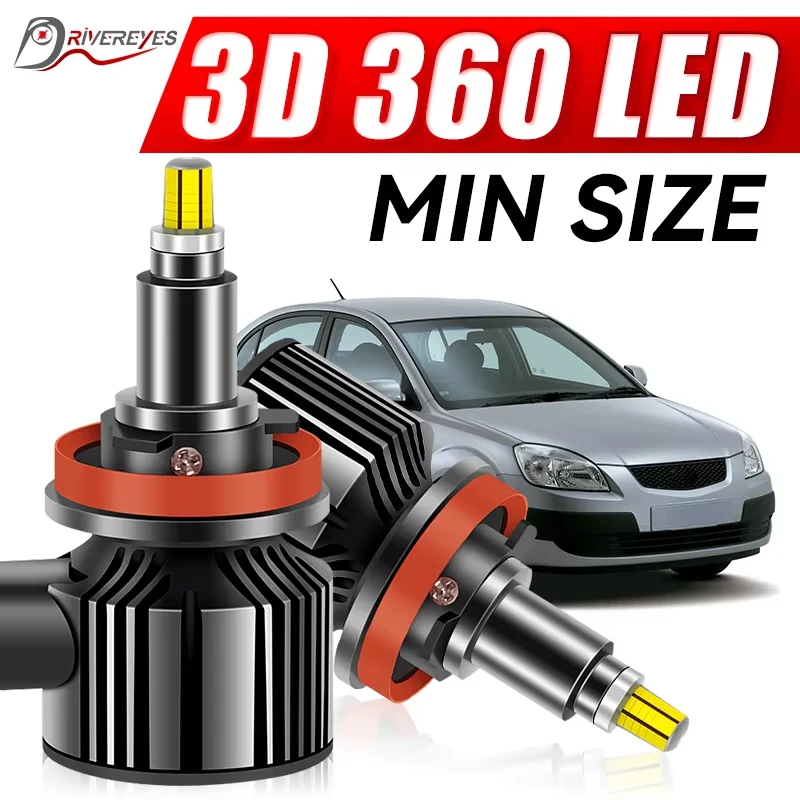 

360 LED H7 H11 H8 Автомобильные фары Canbus HB3 9005 HB4 9006 9012 HIR2 H9 6500K 3D CSP Chips Mini 1:1 Turbo Lamp Противотуманные фары 12 В 24 В