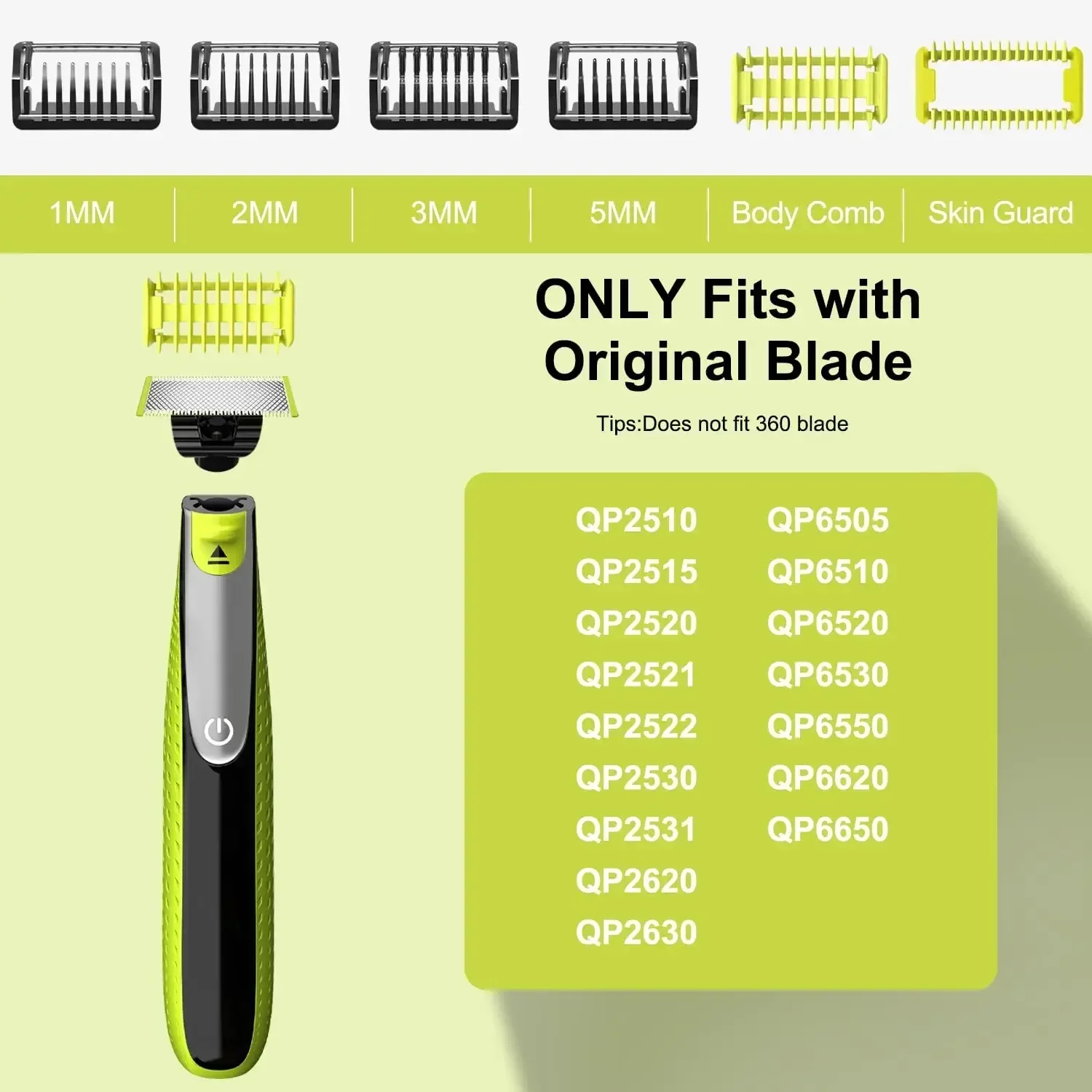 7/8 Guide Comb Guards for Philips One Blade QP2520 QP2530 QP2620 QP2630 QP6510 QP6520 QP6620 Face Hair Clippers Beard Trimmer