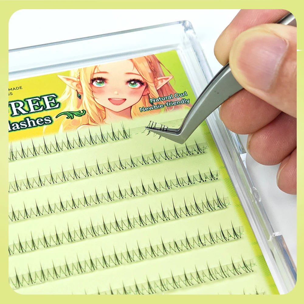Yelix Large-capacity Lower Eyelashes Double-pointed Small Flame Glue-free Fake Eyelash Natural Manga Lashes Makeup Tools