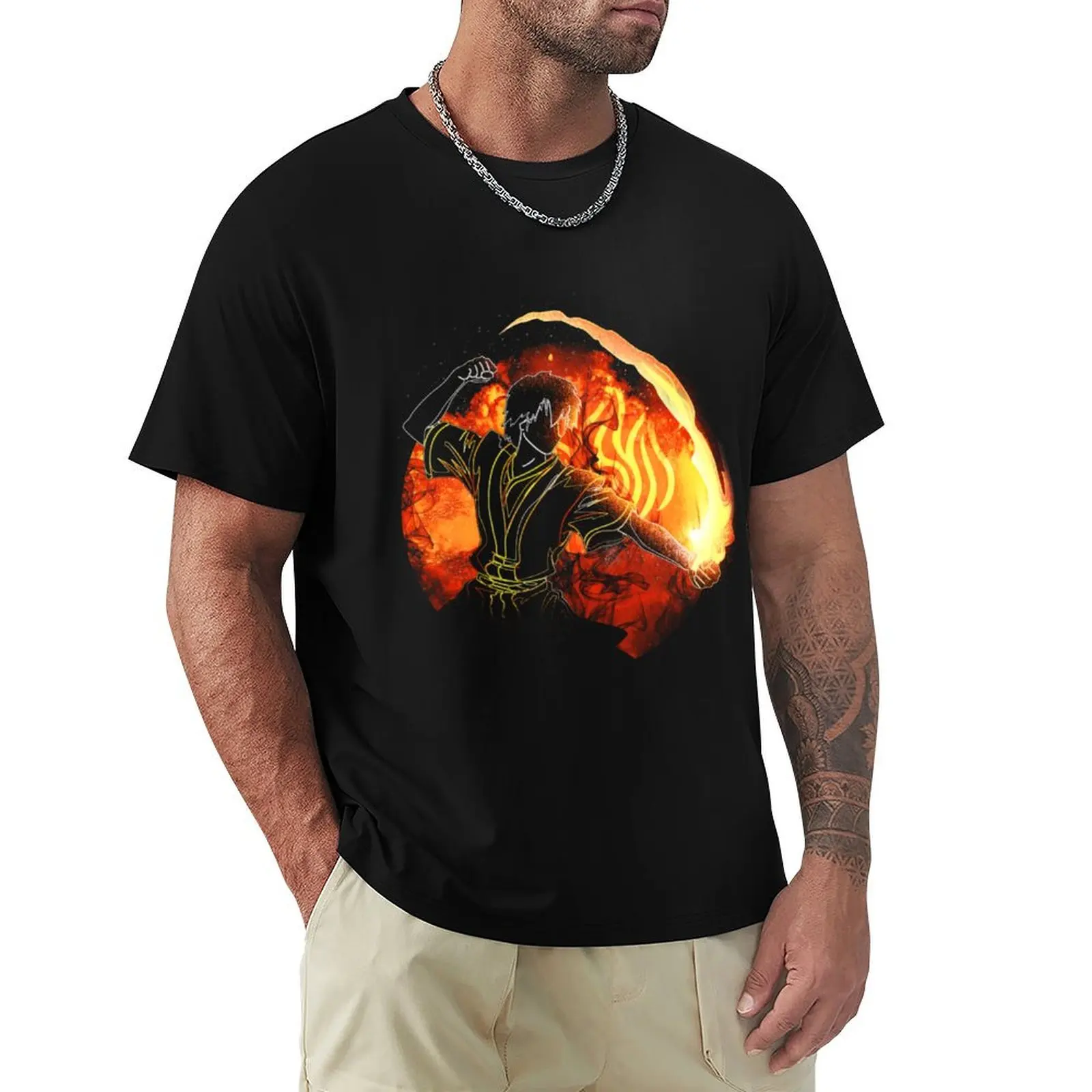 Firebending Orb T-Shirt Big Size Loose Fit Tee Shirt