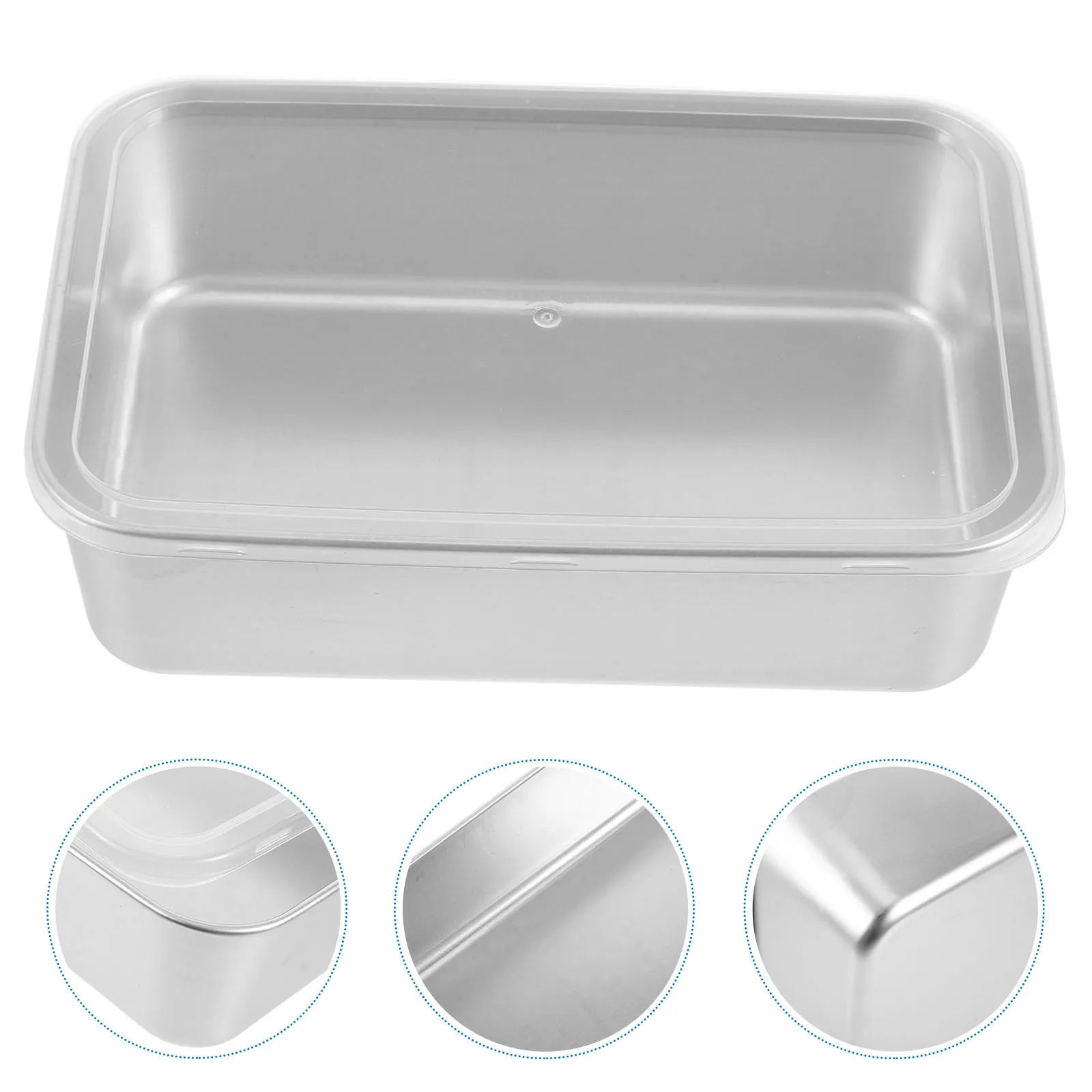 

Stainless Steel Square Cake Pan Baking Mold With Clear Lid For Tiramisu Brownies Steamed Cakes Rectangle Pan With Divider
