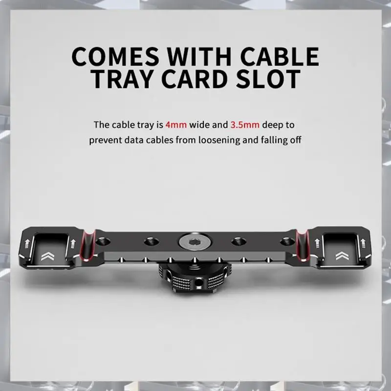 Hot Selling-Cold Shoe Mount Bracket Dual Hot Shoe Extension Bar Plate Adapter For Canon Sony Camera Cage Mic LED Video Light Sta