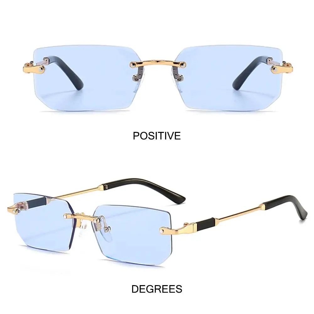 Uv400 randlose rechteckige sonnenbrille mode y2k rahmenlose sonnenbrille für frauen und männer – Detail 12