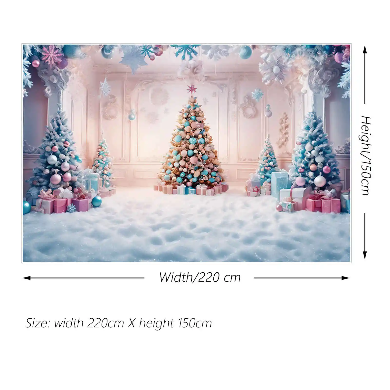 MOON.QG-Fondo de árbol de Navidad de invierno para niños, copo de nieve congelado, chimenea, fondo interior, decoración de fiesta, accesorios de fotografía