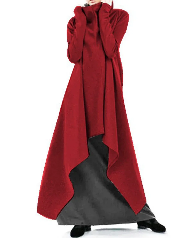 Dames asymmetrische hoodie sweatshirts herfst winter vrouwelijke effen X-lange jassen