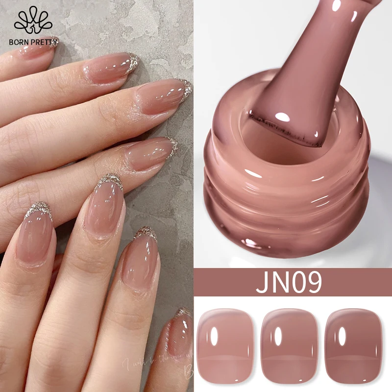 BORN PRETTY Jelly Gel Nail Polish 10ml Jelly Dark Brown Gel Polish Sheer Translucent Chocolate Soak Off Gel Polish Nail Art DIY