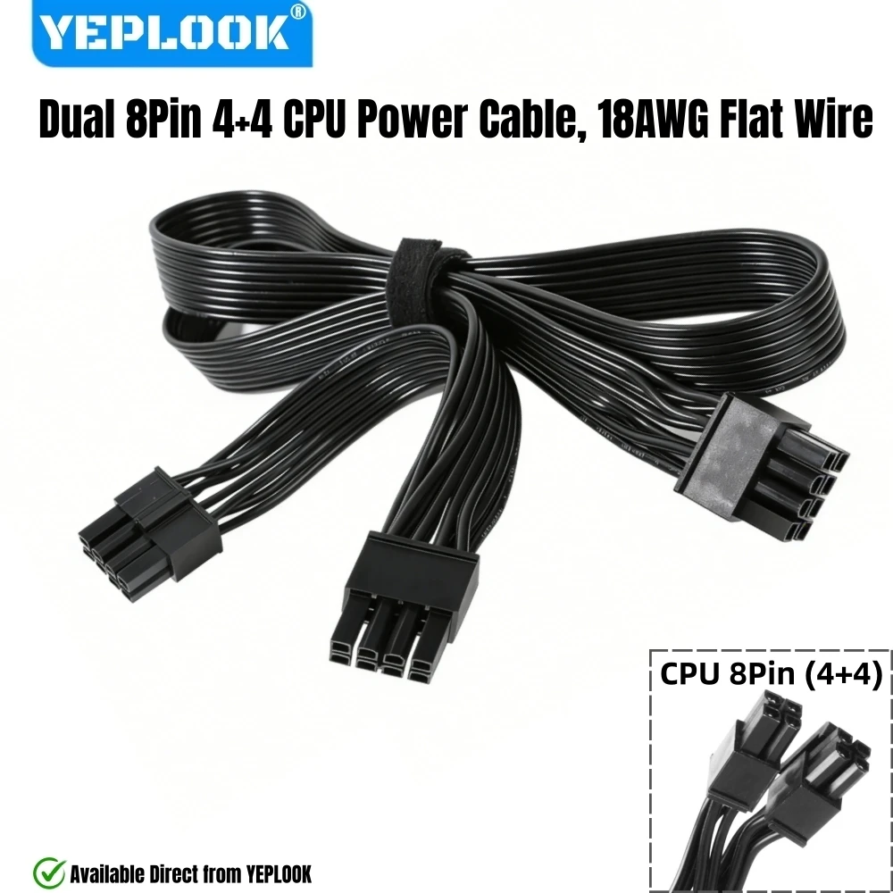 

YEPLOOK Dual 8Pin 4+4Pin CPU Power Cable for Corsair RM GOLD Series Modular Power, for RM1000, RM850, RM750, RM650, RM550, RM450