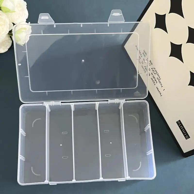 Clear Plastic Storage Box Portable Compartment Organizer Multipurpose Case For Stationery Hardware Small Parts Home Office Use