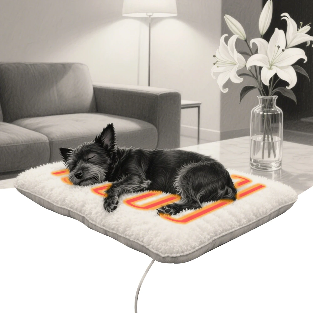 

Грелка для домашних животных — 3-температурный быстросогревающий коврик для кошек и собак, водонепроницаемая ортопедическая грелка для кровати с автоматическим отключением и защитой от жевания