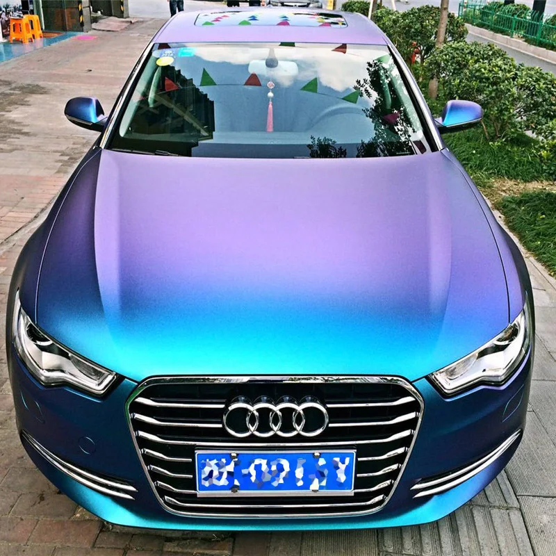 

Premium Quality Matte Diamond Chameleon Vinyl Purple Red Vinyl Wrap Foil For Car Size:1.52×17m/Roll (5ft x 55ft)