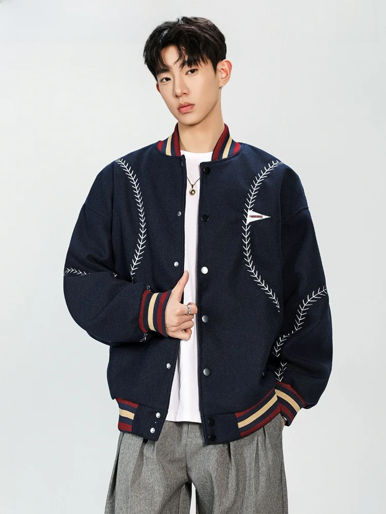 

American Retro Baseball Jaet Men's Spring New Loose Casual Thin Sport Top Couple's Outerwear Faion Urban Sle Polyester ...