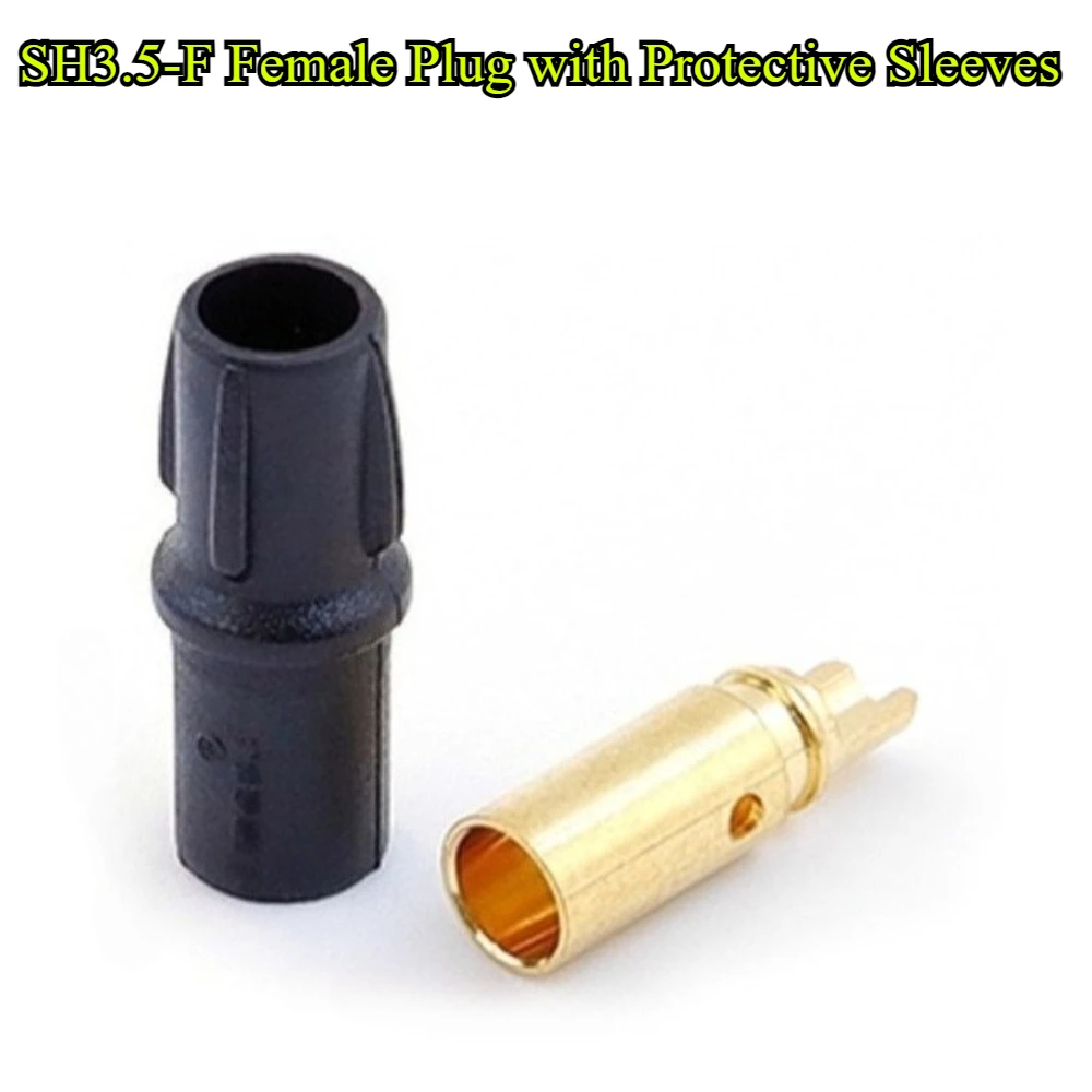 5/10/20 ชิ้น หัวเสียบ SH3.5-M/F ตัวผู้ ตัวเมีย ขนาด 3.5 มม. ชุบทอง พร้อมปลอกป้องกัน สำหรับมอเตอร์ RC โดรน รถยนต์ เรือ