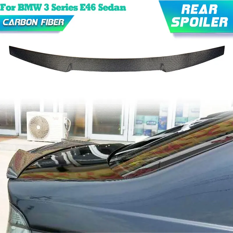

Углеродное волокно, задний спойлер багажника автомобиля, крылья для BMW 3 серии E46 328i 330i, седан, 4-дверный 1998-2005, задний спойлер, крыло багажника, губа FRP